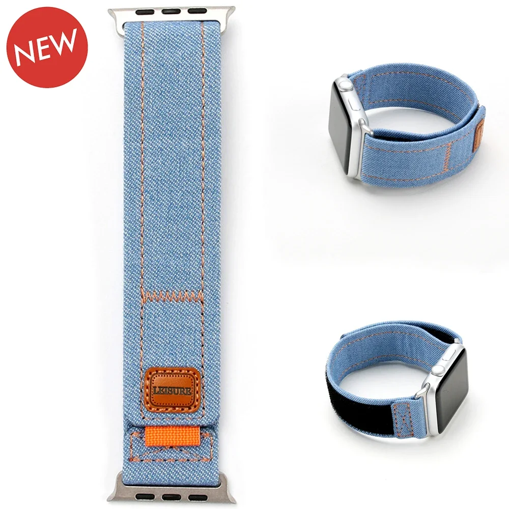 애플 워치용 캔버스 루프 스트랩, 울트라 2 밴드, 49mm, 44mm, 40mm, 45mm, 41mm, 42mm, 38mm, 아이워치 시리즈 9, 8, 7, 6, 5, Se 3 용 솔로 팔찌