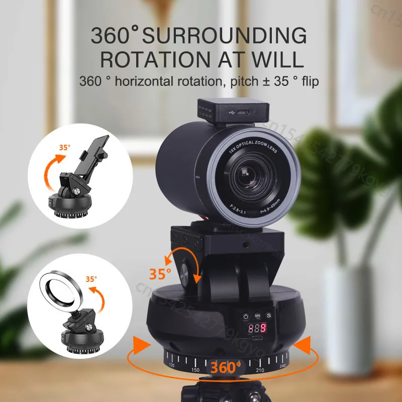 ZIFON YT-1200 Face AI intelligent Following Head Rotation Panoramic Remote Control Pan Tilt Motorized Tripod head Electric head tripod ball head