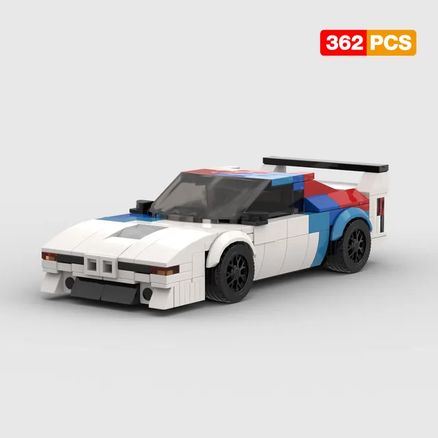 MOC Super Voiture de Sport, 385 Pièces Modèle de Voiture à Collectionner  pour BMW M4 GT3, Jeu de Construction, Bloc de Voiture Compatible avec Lego