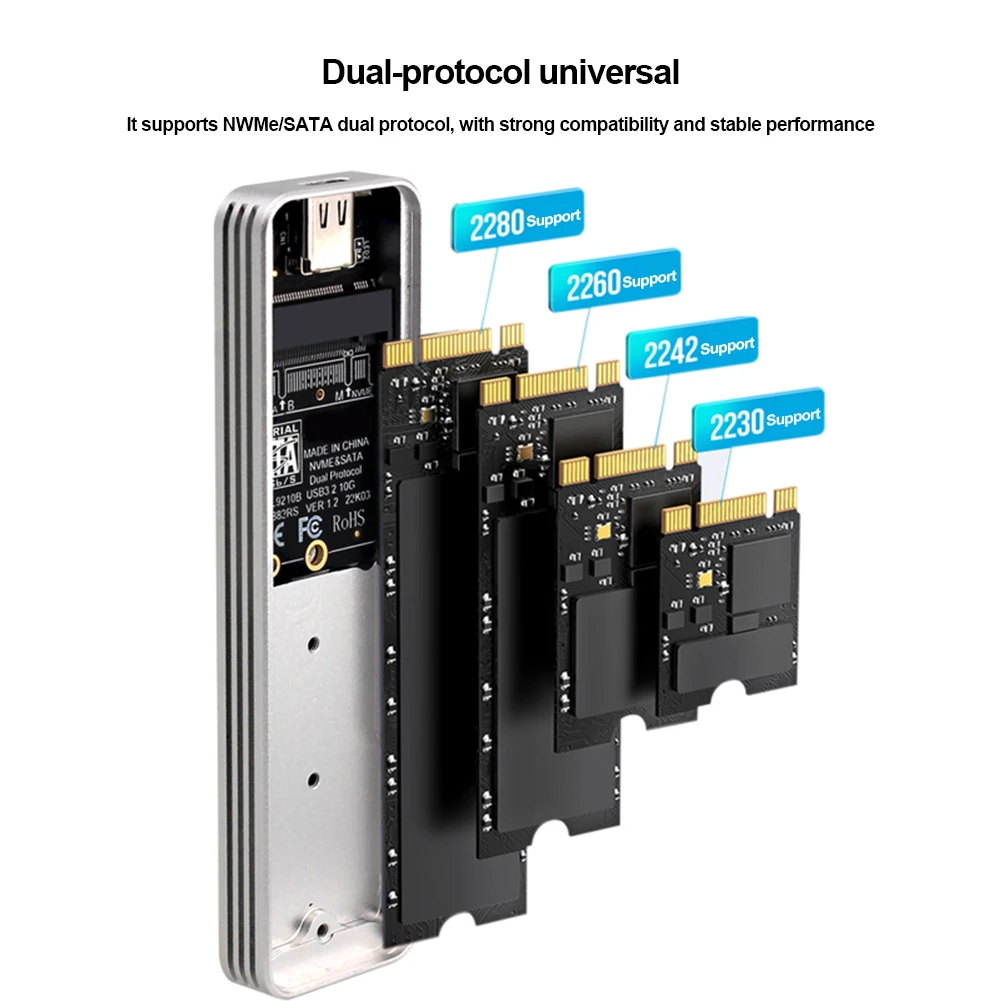 M.2 NVMe SATA  SSD ̽, ָ Ʈ ̺ Ŭ, USB3.1, GEN2 USB-C C  USB-A C ̺, 10Gbps ӵ