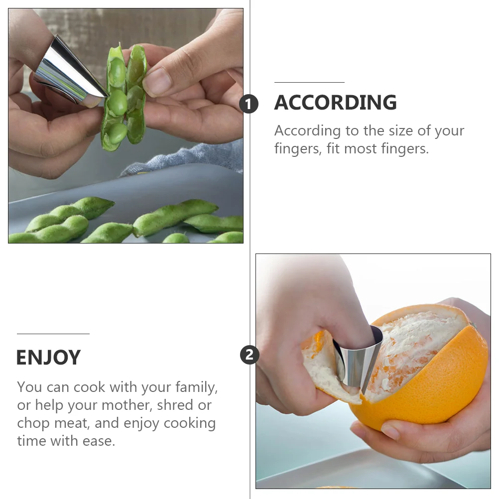 Finger Protector Cutting Thumb Guard Kitchen Sheller Stainless Steel Nail Vegetable Peeler Tools Seafood Chopping Finger 20Pcs