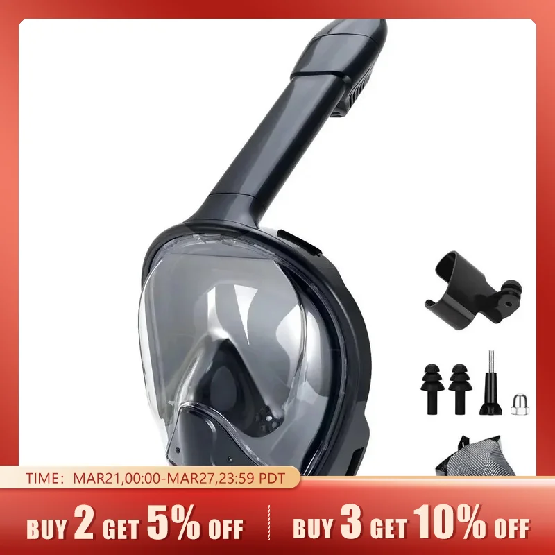 Snorkeling Subacqueo Full Face Bambini Maschera Da Nuoto Set Scuba Diving Respiratore Maschere Antiappannamento Respirazione Sicura Per Bambini Adulti