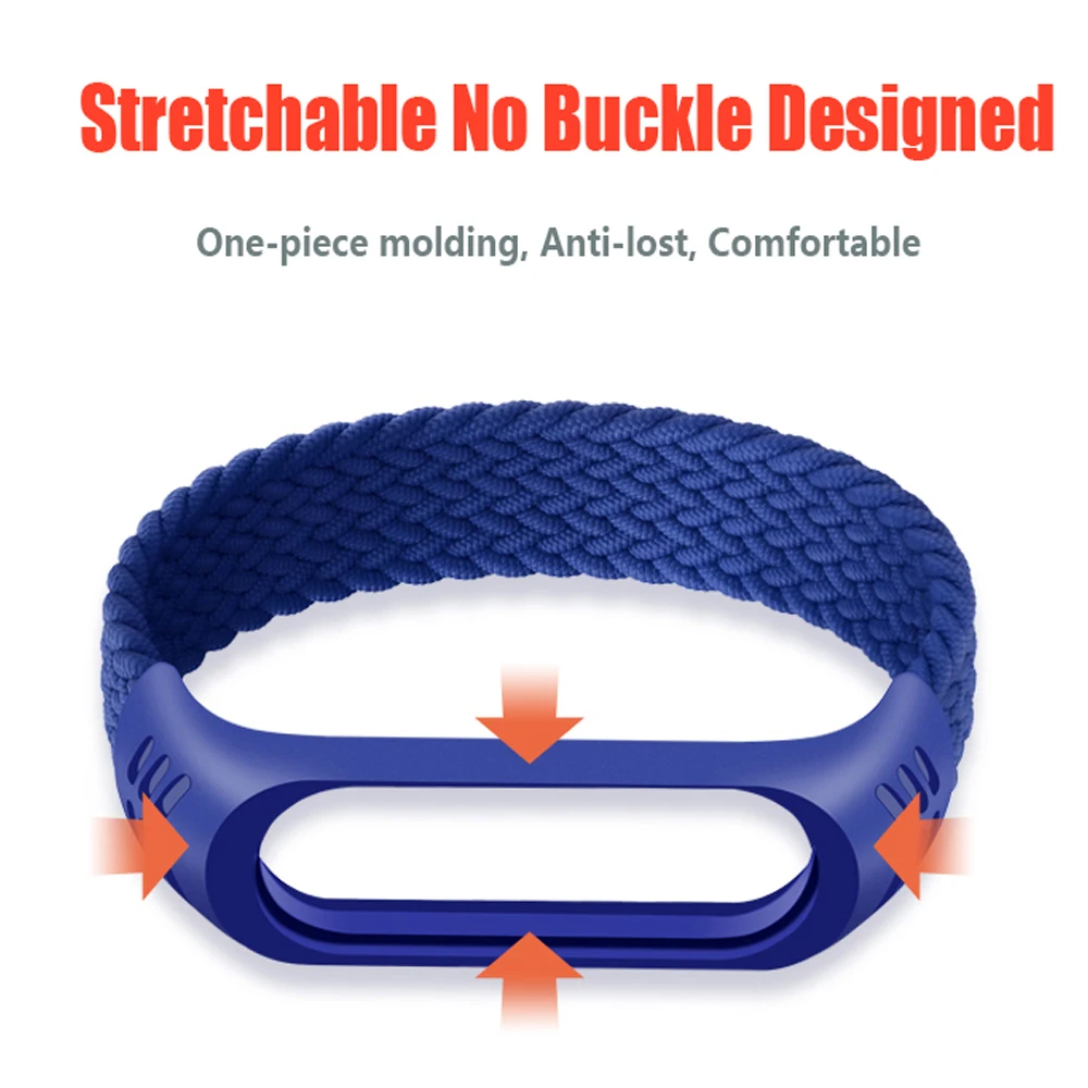 Acquista Cinturino regolabile elastico intrecciato in nylon Solo Loop per Mi Band 9 8 6 7 Braccialetto Miband4 Miband 5 NFC per cinturino Xiaomi Mi Band 4 3 5 6 in Italia a partire da 3.55