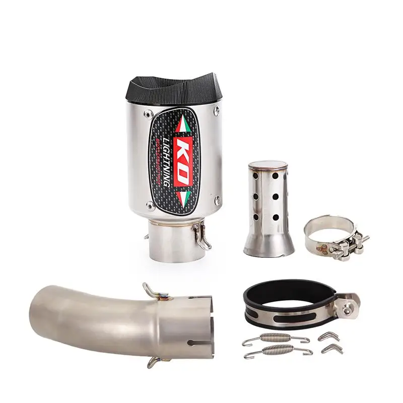 Slip On 51MM For Kawasaki ZX-4R ZX4RR 2023 Motorcycle Exhaust Muffler Pipe Escape Mid Link Tube Carbon Fiber Removable DB Killer - Image 5