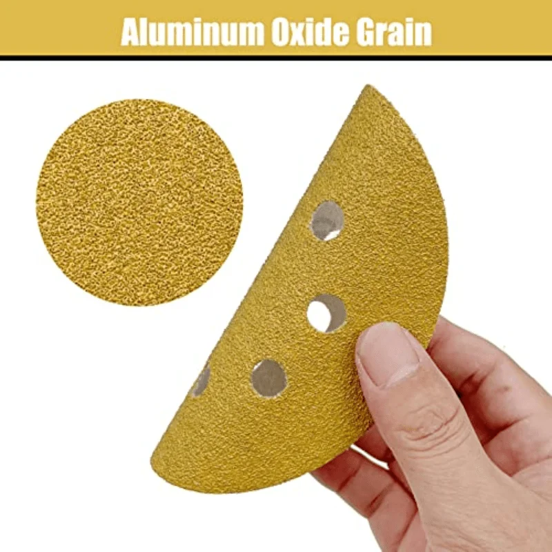 50pcs 5 Inch Sanding Discs Hook and Loop 8 Holes Sandpaper Round