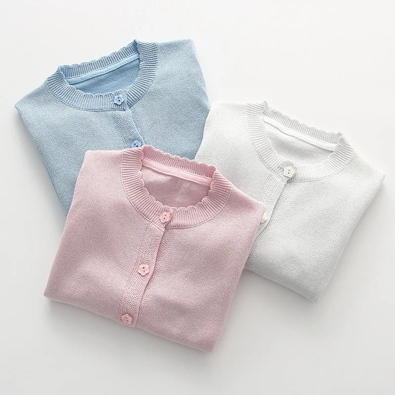 0-36 Month Baby Boy Cardigan Sweater Blue Unisex Baby Girl Spring Cotton Jacket Infant Coat 1 2 3 Years Toddler Clothes 225444