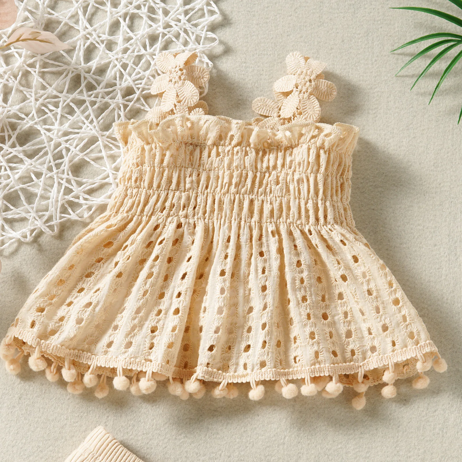 Kids Clothes Set 2PCS Baby Girl Summer Flower Sling Harness Triangle Crawling Suit