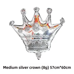 Gold Foil Crown Balloon Decoration for Celebrations and Parties (M Silver Crown)