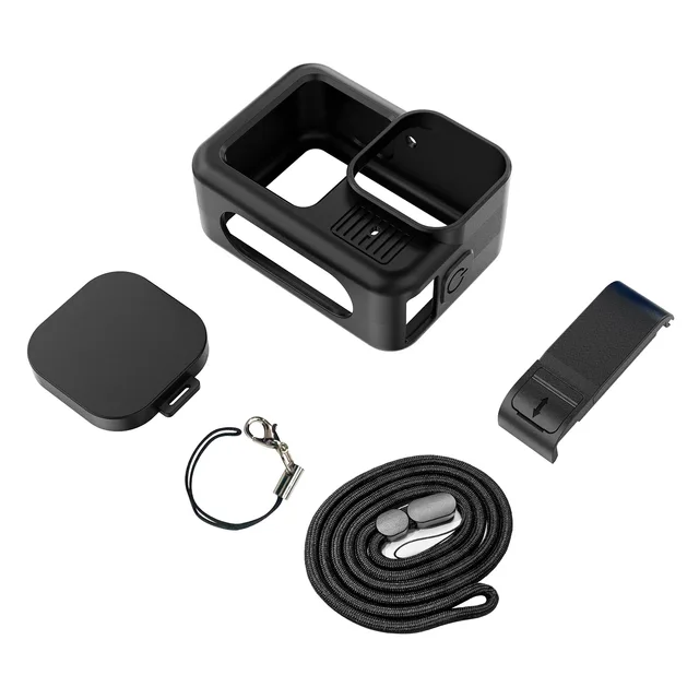 Étui de protection en Silicone pour GoPro Hero 13, Film de protection d'écran en verre trempé noir, couvercle de capuchon d'objectif pour accessoire Go Pro 4