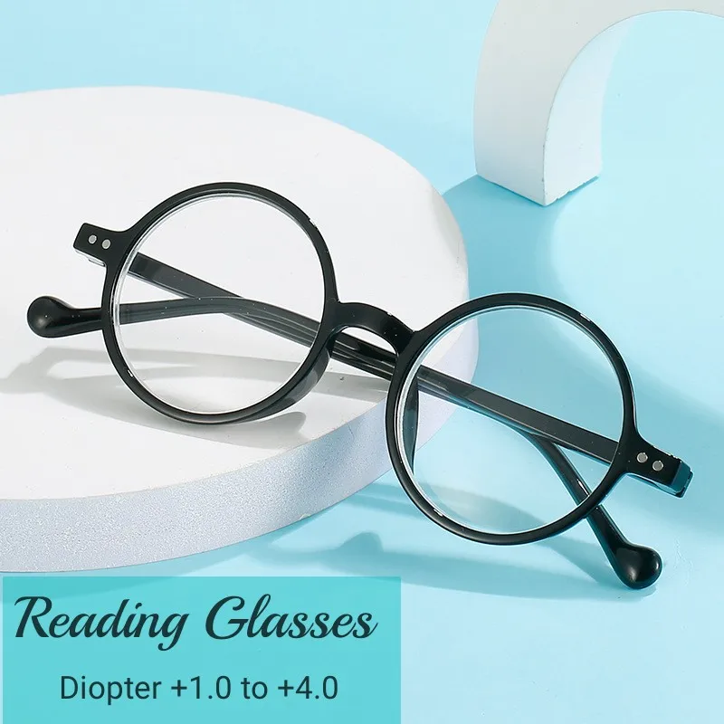 

Round Reading Glasses Ultralight Small Vintage Frame Presbyopic Eyeglasses Blocking Blue Light Hyperopia Eyewear +1.0..+4.0