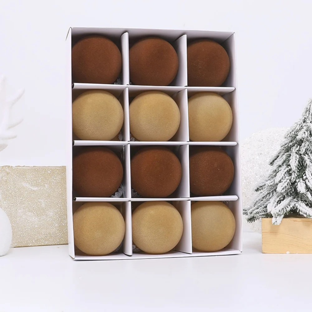 12Pcs/Box 6cm Christmas Balls Home Christmas Tree Ornaments Ball Xmas Hanging Pendants New Year Navidad Party Gift Decoration