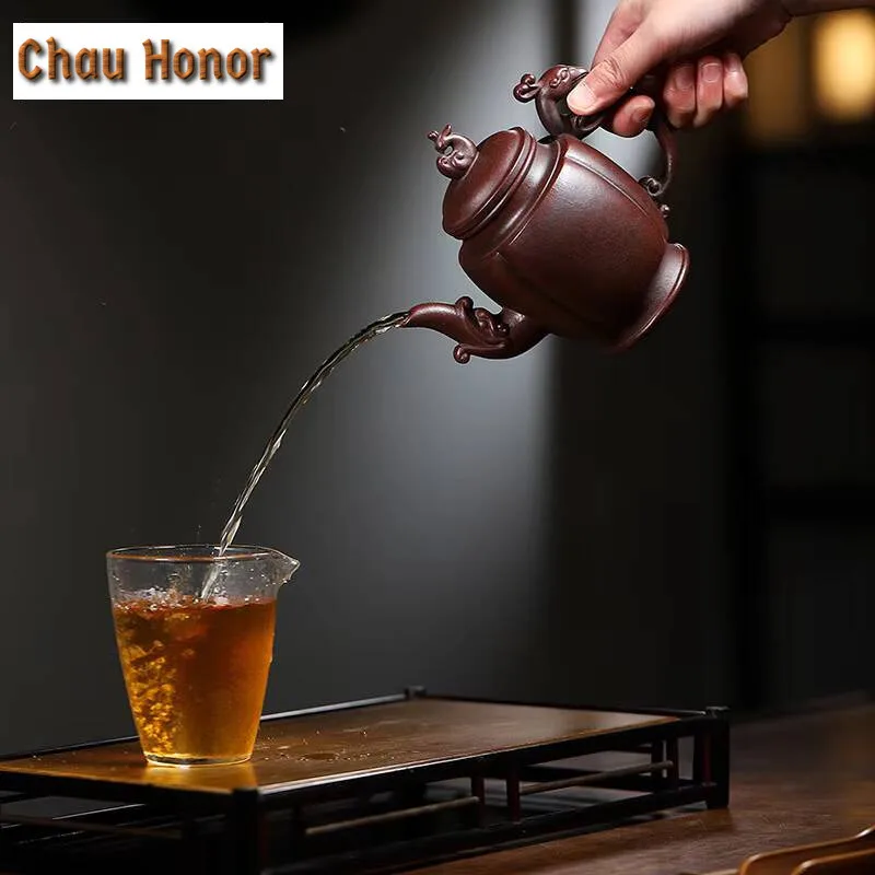 350ml Yixing High-capacity Tea Pot Purple Clay Filter Zisha Teapots Handmade Kettle Tea Ceremony Customized Gifts Authentic