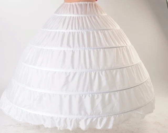 Plus Size Large Steel Wedding Bags 6 Bride Dress Extra Large Sliding Steel White 6 Hoops Petticoat Crinoline Slip Petticoat