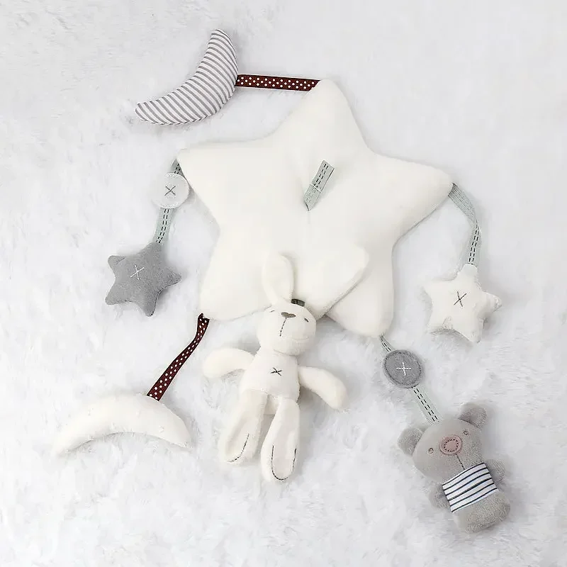 Baby Bed Bell Toy Holder White Rattles Bracket Mobile Crib Music Box Newborn Bell Crib Toy,The Holder Can Rotates 360 Degrees