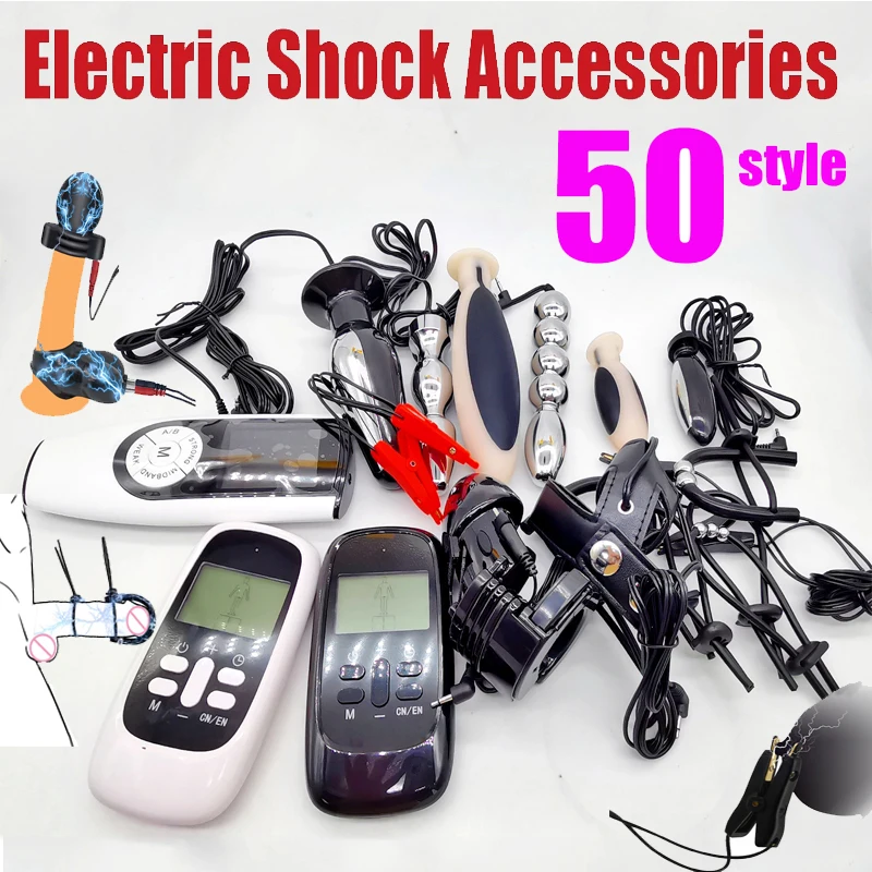 Electric Shock Anal Vagina Plug E-stim Penis Electrostimulator Ring Urethral Toys Nipple Clamps Medical Sex Shop Accessories