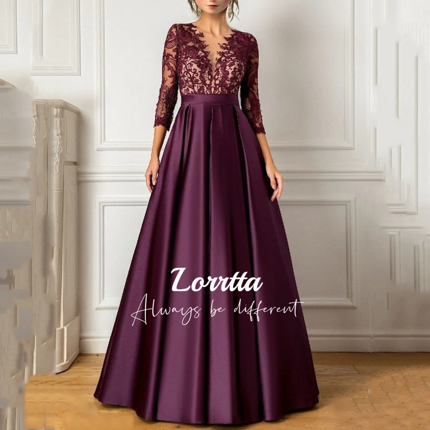 

Lorrtta Satin Cocktail of Dresses Wedding Dress Lace Gowns Mom Guest Party Gown Womens Long elegant and pretty women's dresses