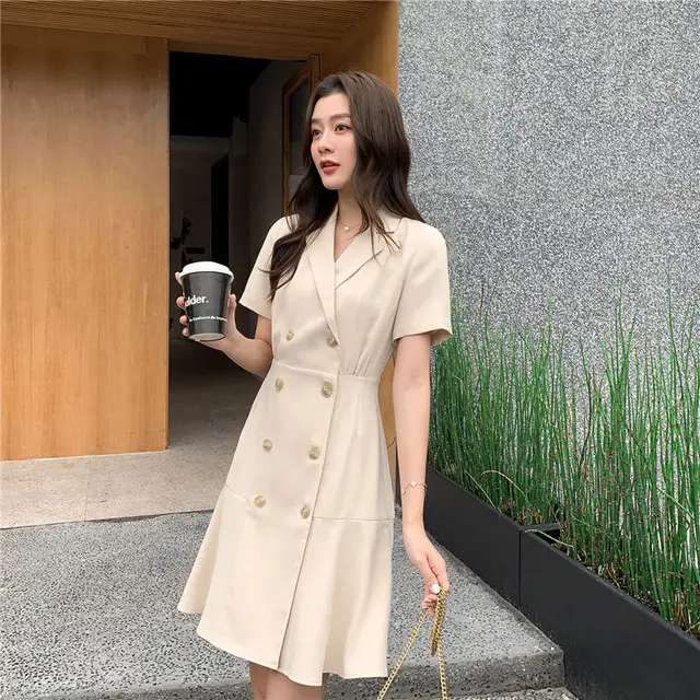 Dress Women Summer Popular Korean Fashion Solid Basic Tender Office Ladies  Elegant Design Ins Newest Female Cozy French Style - AliExpress Women's  Clothing