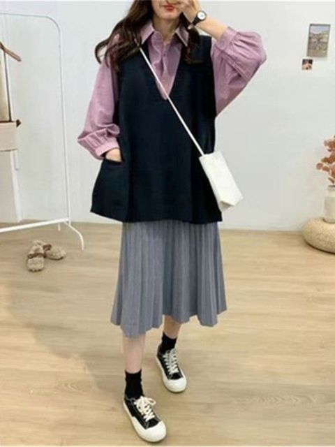 Fashion Sweater Vest Women V-neck Knitted Solid Simple All-match Loose Leisure Trendy Pocket Classic Jumper 3XL 4XL Womens