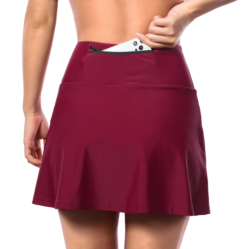 ARSUXEO Women's Cycling Shorts Bicycle Summer Casual Workout Padded Pockets Tennis Golf Culottes Yoga Fitness Shorts Skirts D315