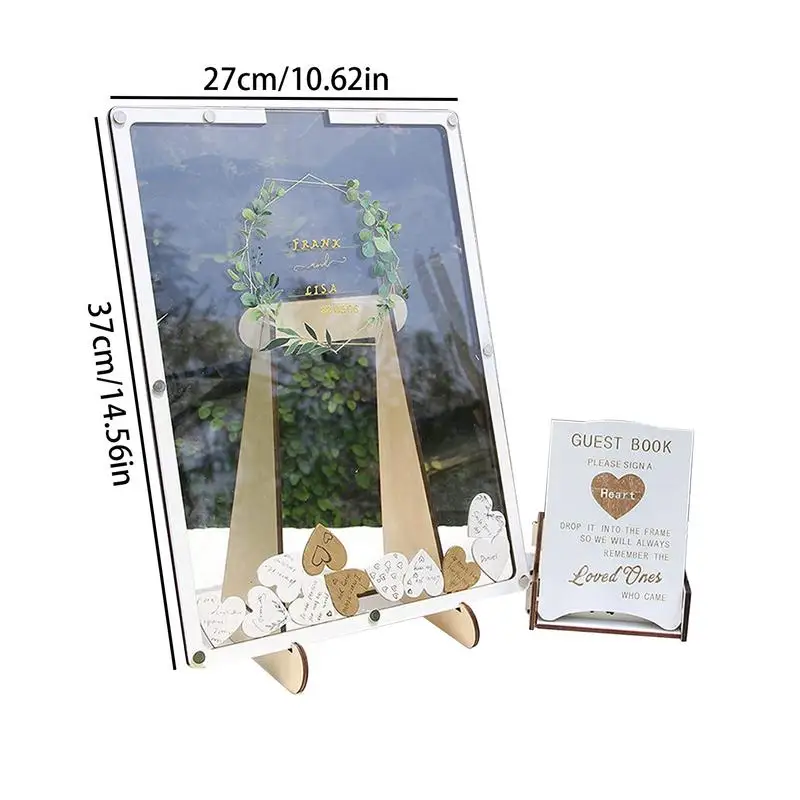Wedding Guest Heart Drop Box Wedding Guest Book Frame Book Frame Heart Drop Box Top