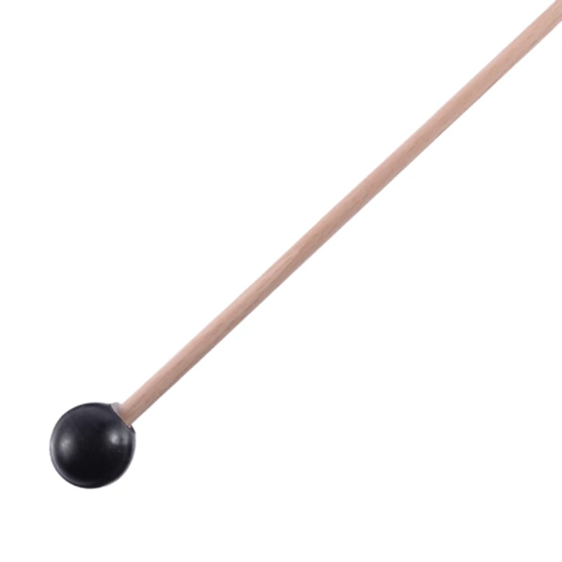 ABJV 6Pcs Soft Rubber Head Sticks Wood Handle Bell Mallets For Glockenspiel Xylophone Bell Music Instruments Parts Black