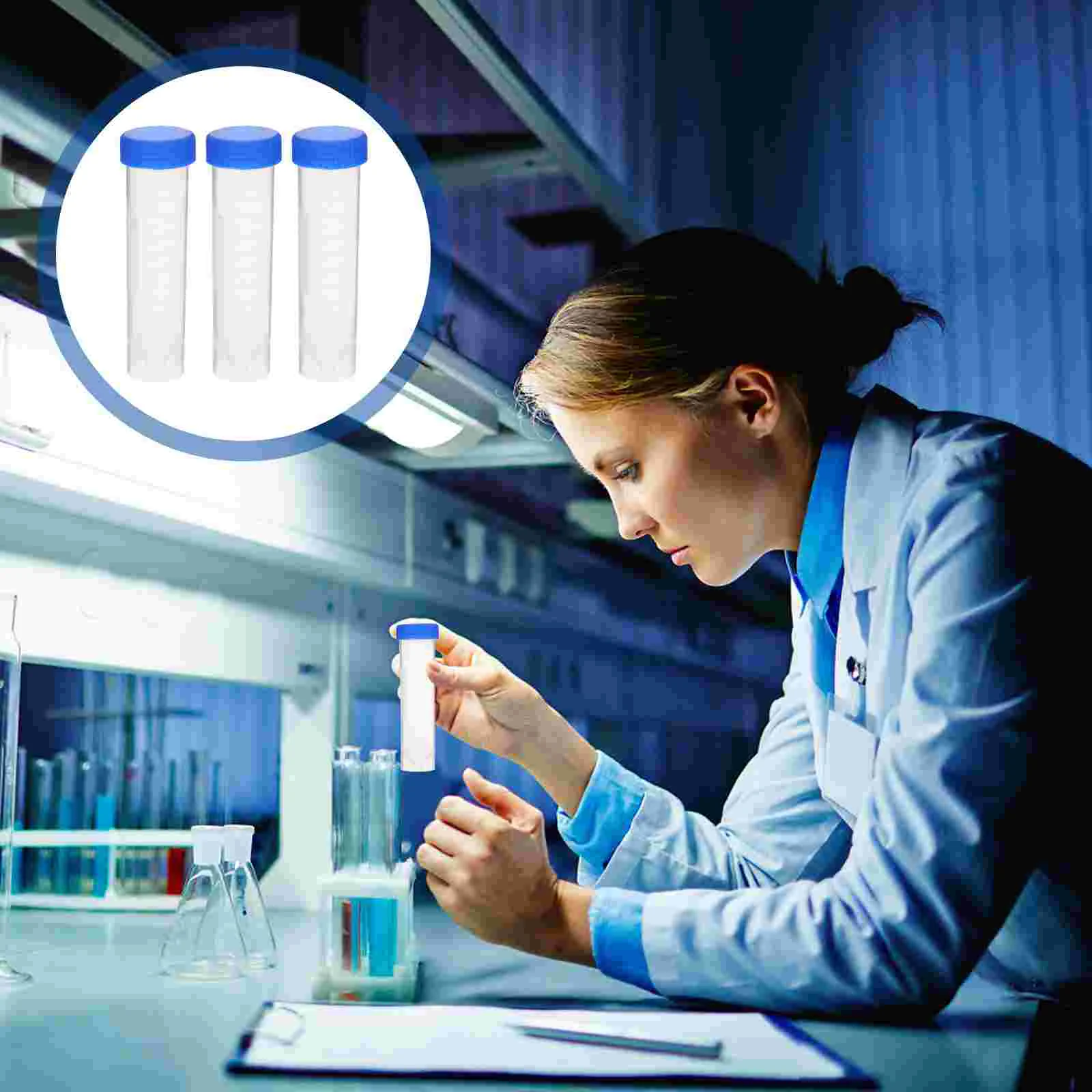 Set 26 Tubi Centrifuga Con Rack Pieghevole - Tappi A Vite Colorati, Fondo Conico, Graduati - Foto 8