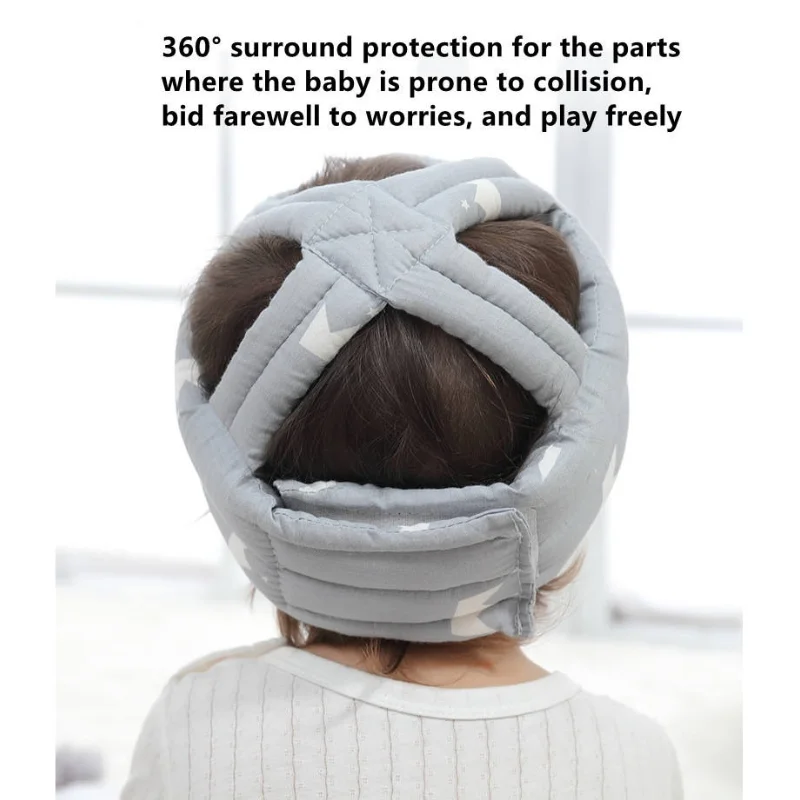 Baby Infant Toddler Helmet No Bumps Safety Head Cushion Bumper Bonnet, Adjustable Protective Cap Child Safety Head Guard Hat