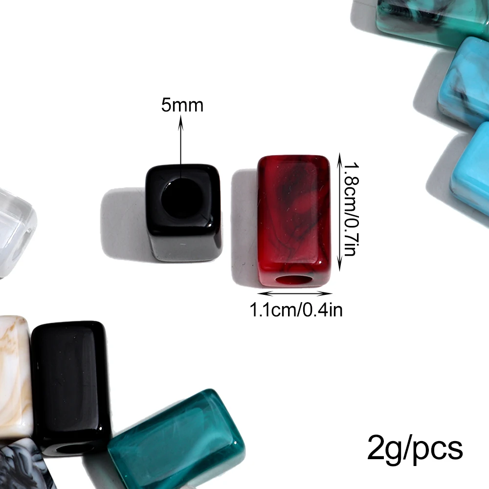Elegant Marble Resin Geometric Beads for DIY Jewelry Crafting - 20 Piece Set