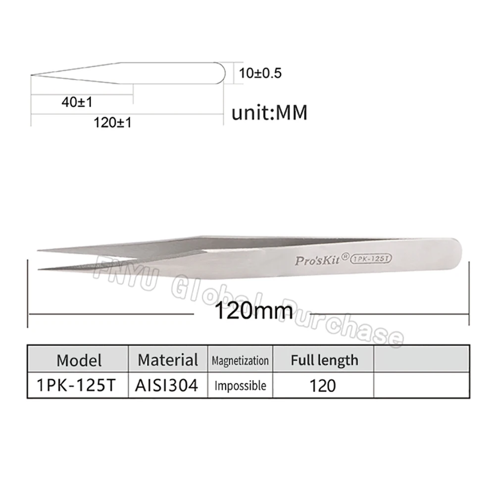 Pince à épiler Pointe Fine – Acier Inox Anti-magnétique – Outils Masters UK