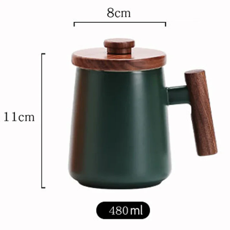 Chinese Creative High Temperature Resistance Tea Mug Ceramic Home Office Equipped with Stainless Steel Walnut Cover Gift Box 1Pc