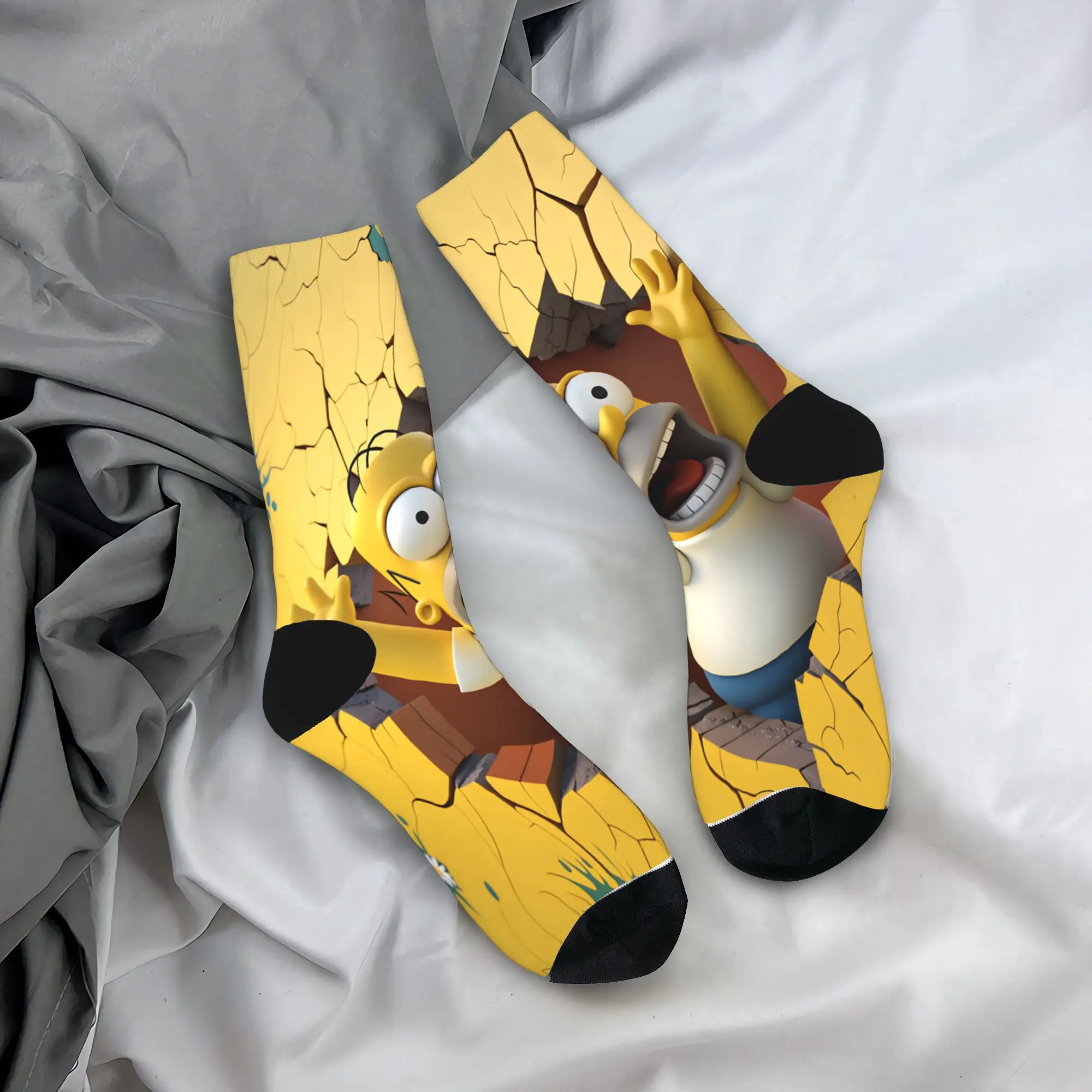 Whimsical Cartoon Character Crew Socks - Autumn Fashion Non-Slip Sports Socks
