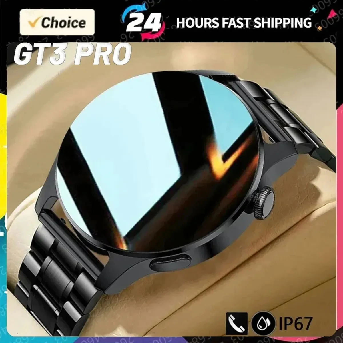 Xiaomi-GT3-Pro-Smartwatch-para-homens-e-mulheres-tela-HD-freq-ncia-card ...