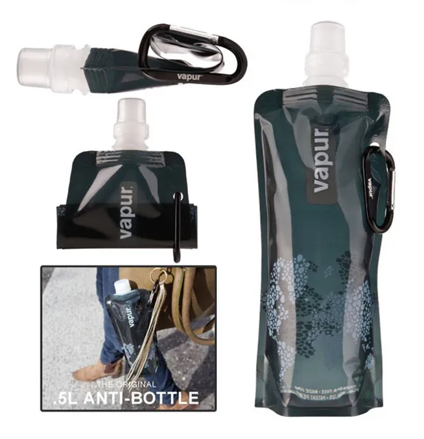 1PC 500ml Portable Ultralight Collapsible Water Bottle Outdoor Sport Supplies Hiking Running Camping Travel Soft Flask Water Bag 3