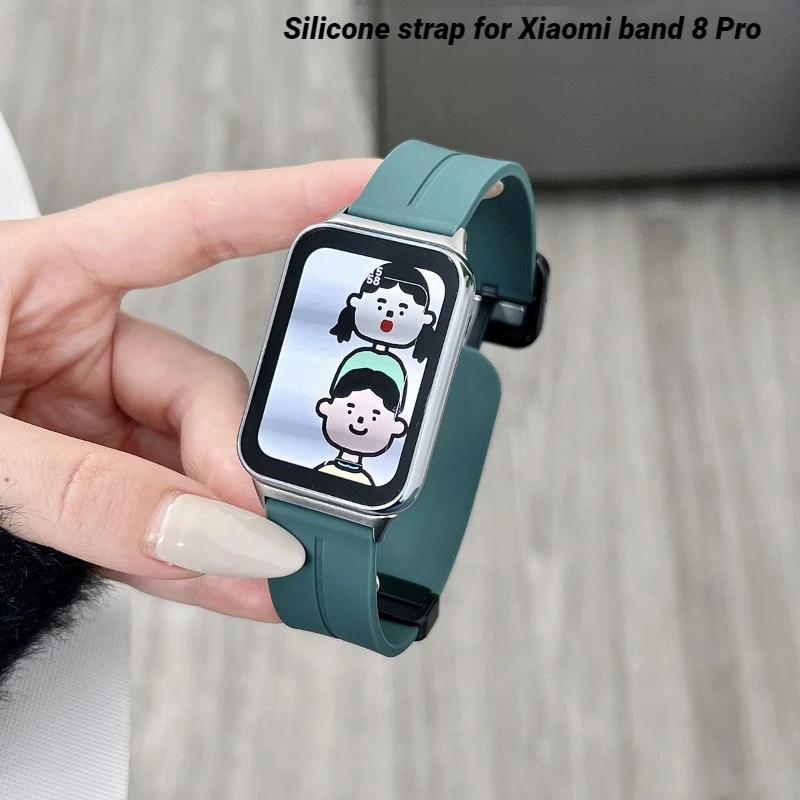 

Ремешок силиконовый для Xiaomi band 8 Pro, сменный спортивный браслет для Mi band pro, мужской/женский браслет, магнитный браслет