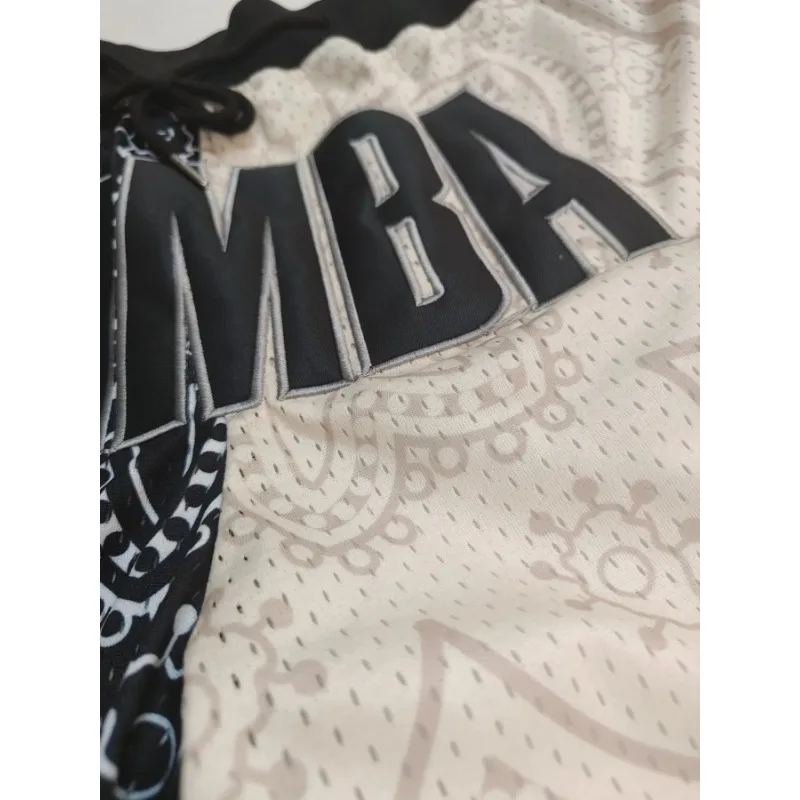 Men's Mamba #824 Premium Embroidery Basketball Shorts Breathable Mesh Drawstring Shorts Outdoor Sports and Fitness Casual Pants 6