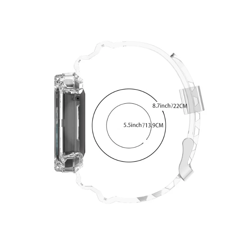 Rugged Adjustable TPU Clear Protective Watchband Case