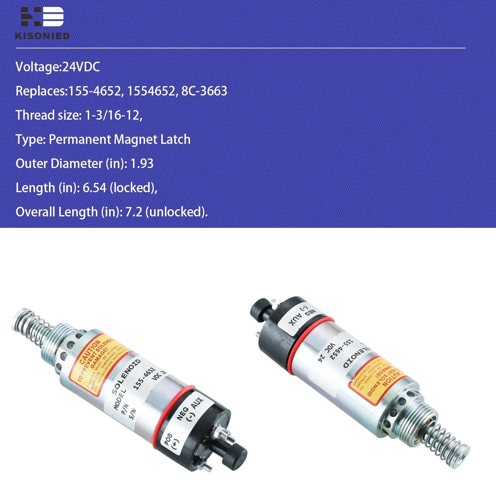Fuel Shut Off Solenoid 155-4652 8C-3663 for Caterpillar Engine 3114 3116 Excavator E320B E325B E325C E325CL-3 Terminals 24VDC