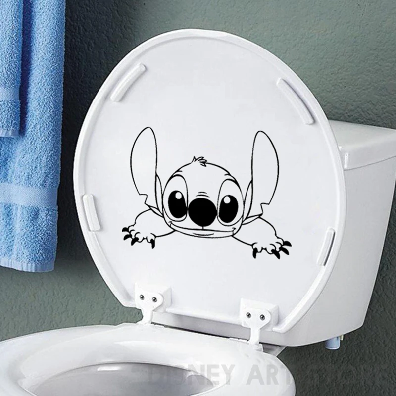 Description Picture 5 of itemFunny Laptop Vinyl Sticker Stitch Is Peeping You Lovely Car Window Bumper Decals Decorative, Cartoon Styling Toilet Decal Decor