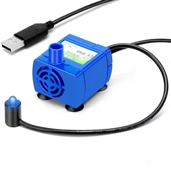 LED Light Water Pump Replacement for Cat Water Fountain and Drinking Bowl Accessories (Blue)
