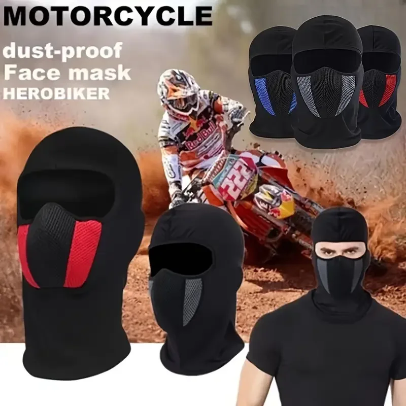 Balaclava Mask Breathable Balaclava Motorcycle Full Face Mask Motorbike Cycling Bike Mask Motocross Helmet Hood Moto Riding Neck Face