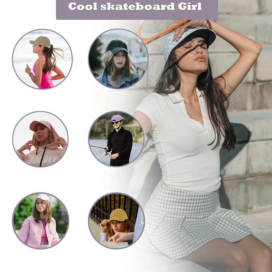 1 Piece Solid Color Baseball Cap for Women Men Cotton Unisex Hats for Casual Outdoor Sunscreen Windproof and Warm Black/White 5