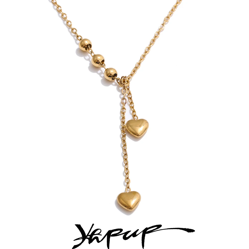 Yhpup Stainless Steel Necklace Heart Love