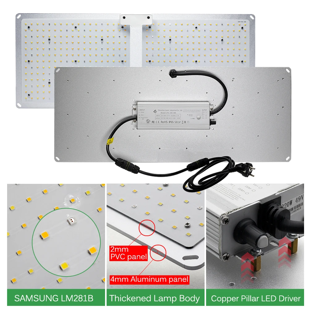 Lampe horticole de croissance LED, SAMSUNG LM281B, pour plantes, semis, quactus, panneau de culture, serre