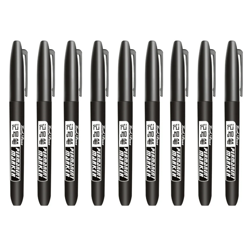 9-Piece Set of Waterproof Fine Point Marker Pens - Assorted Ink Colors