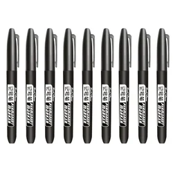 9 - Piece Set of Waterproof Fine Point Marker Pens - Assorted Ink Colors (9 Pcs Black Set)
