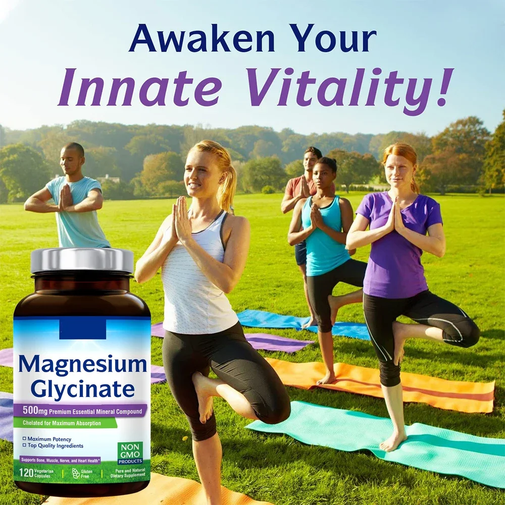 

Magnesium Glycine Capsule Promotes Muscle and Nerve Health Support Cardiovascular Function Health Food