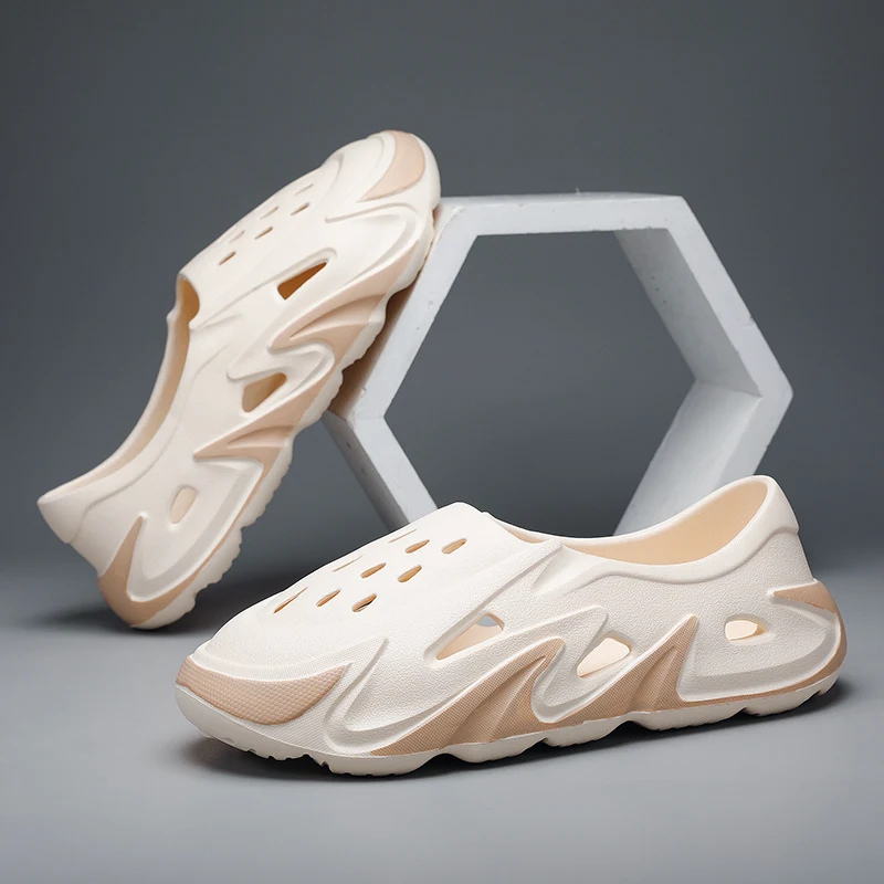 Summer Mens Casual Shoes Hollow Hole Shoes Platform Sandals Sports Slippers
