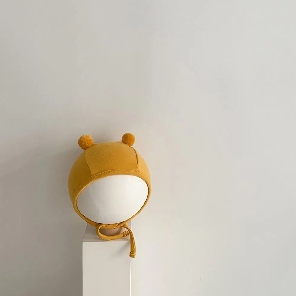 Thin Windproof Baby Bear Ear Protection Hat Cotton Thickened No Brim Children's Cap Pullover Style Cartoon Design