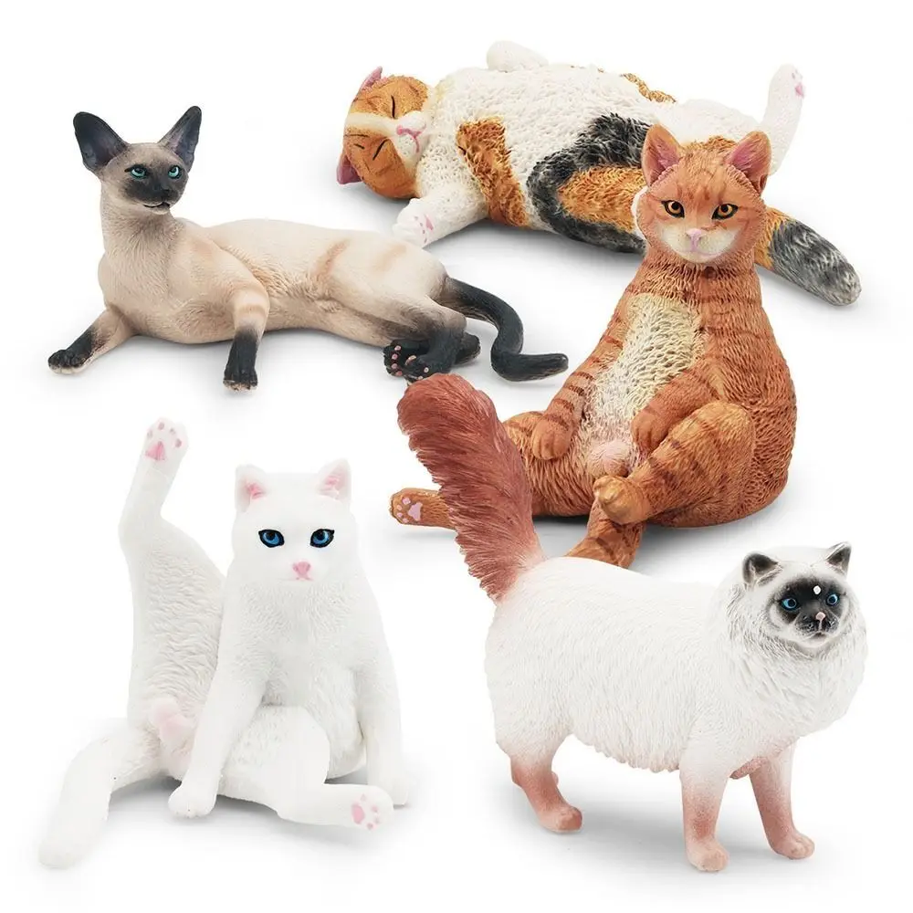 High Quality PVC Cat Model Exquisite Cat Figures Kids Doll  Realistic Cat Ornament Desktop Decoration Kitten Statue