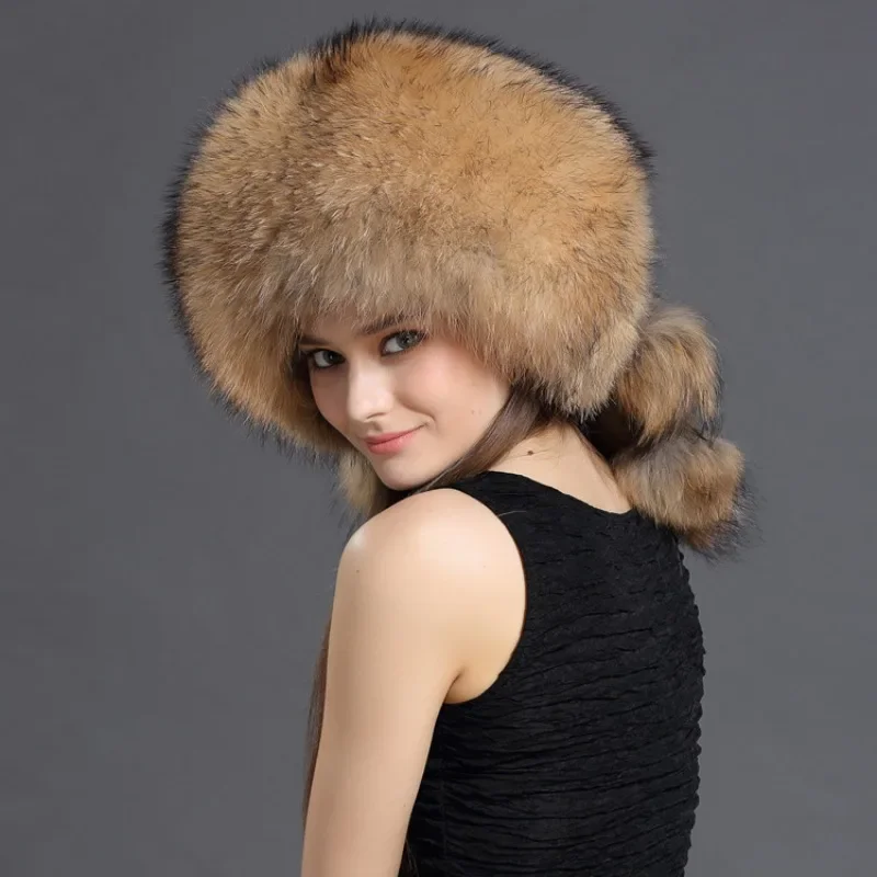 

Fox Hair Lei Feng Hat Fur Hat Autumn and Winter Northeast Women's Hat Raccoon Dog Hair Trendy Hat